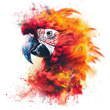 Colourful illustration of a parrot by ARTemberaubend