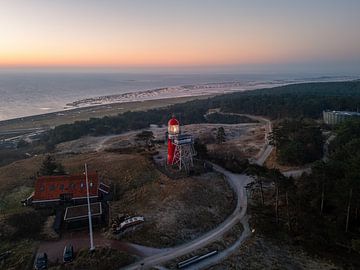 Vlieland lighthouse at Sunrise - Magical Light over the Wadden Islands