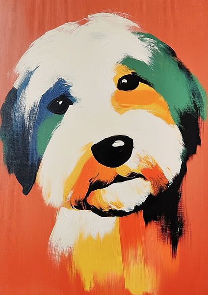 Dog | Dog Portrait With Colourful Coat by Modern Collection