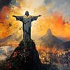 Christus de Verlosser abstract Rio de Janeiro brazil panorama van TheXclusive Art