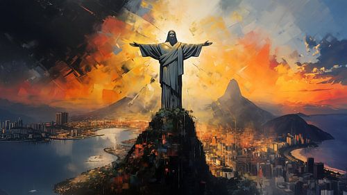 Christ the Redeemer abstract Rio de Janeiro Brazil panorama