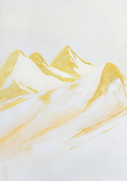 Mountains Minimalist Gold Nature Abstract by Niklas Maximilian