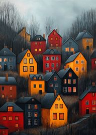 Lumières chaudes dans les collines froides sur Lae