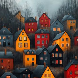 Warm Lights in the Cold Hills by Lae