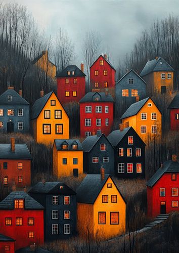 Lumières chaudes dans les collines froides