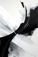 Abstract schilderij monochroom, zwart wit
