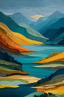 Bergsee in Pastell