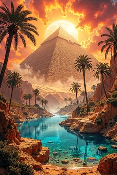 PYRAMETHRA - Een Monumentale Piramide boven een Oase in de Woestijn