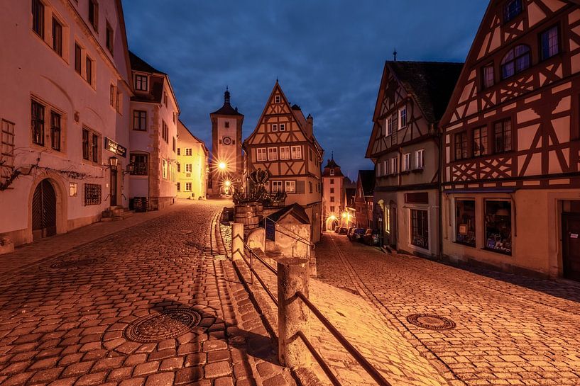 Rothenburg ob der Tauber in the evening by Achim Thomae Photography