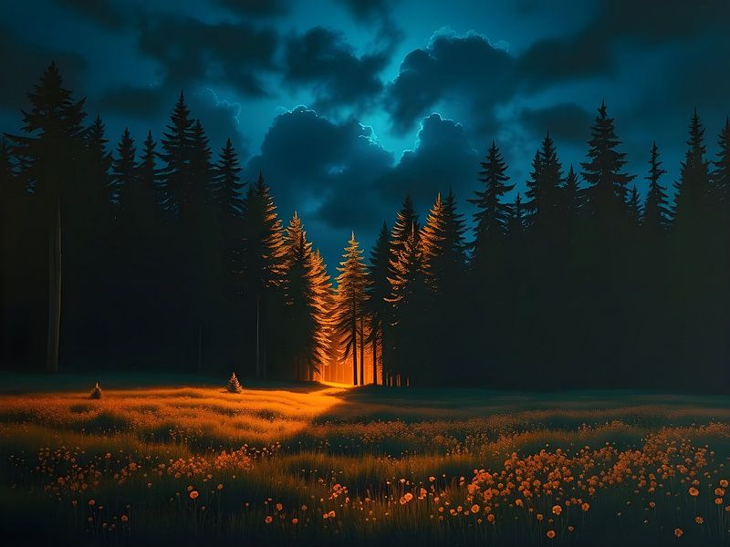 Rêve de prairie au clair de lune par Artistic