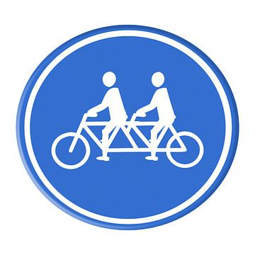 Road sign. Couple on a tandem. Man/Man by Grüntyers .