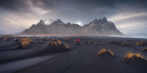 Panorama van de Vestrahorn op Stokssness van Frans van der Boom