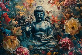 Mediterende Boeddha in Lotus van Art & Soul Creations