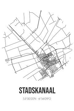 Stadskanaal (Groningen) | Map | Black and white by Rezona