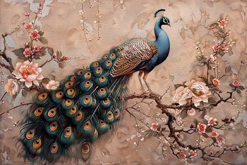 Graceful peacock painting by Thea