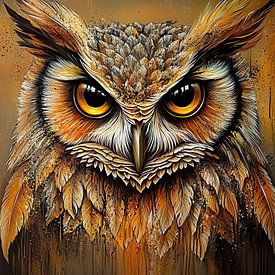 Uilenportret | Wisdom in the Shadows van De Mooiste Kunst
