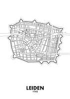 Stadskaart Leiden 1742