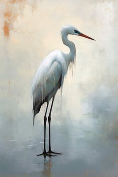 Kraanvogel schilderij van Digitale Schilderijen