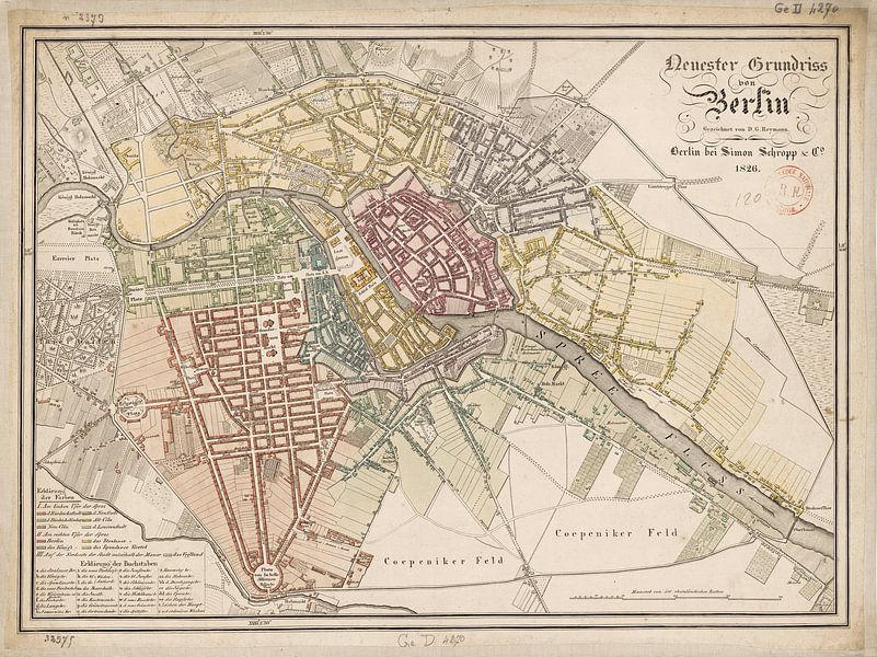 Berlin, Karte 1826 von Atelier Liesjes