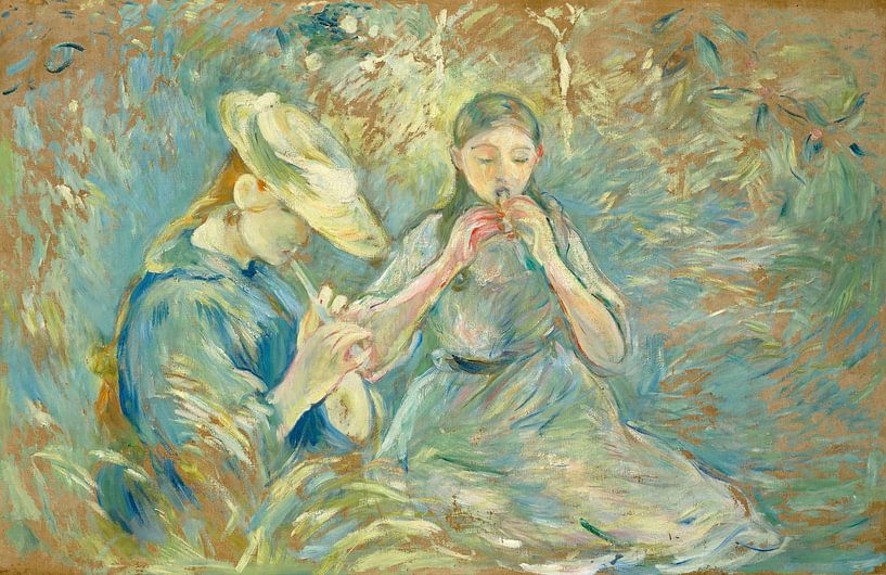 Berthe Morisot ,1841-1895,Le Flageolet van finemasterpiece