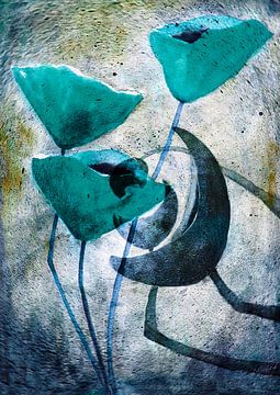Poppy Schilderij - Papaver abstractie