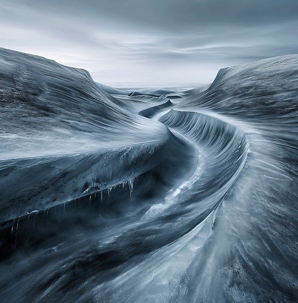 Eismeer von fernlichtsicht