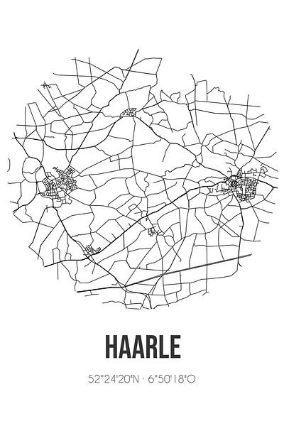 Haarle (Overijssel) | Map | Black and white by Prints of Place