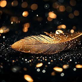 Luxury gold feather art design by Imperial Art House