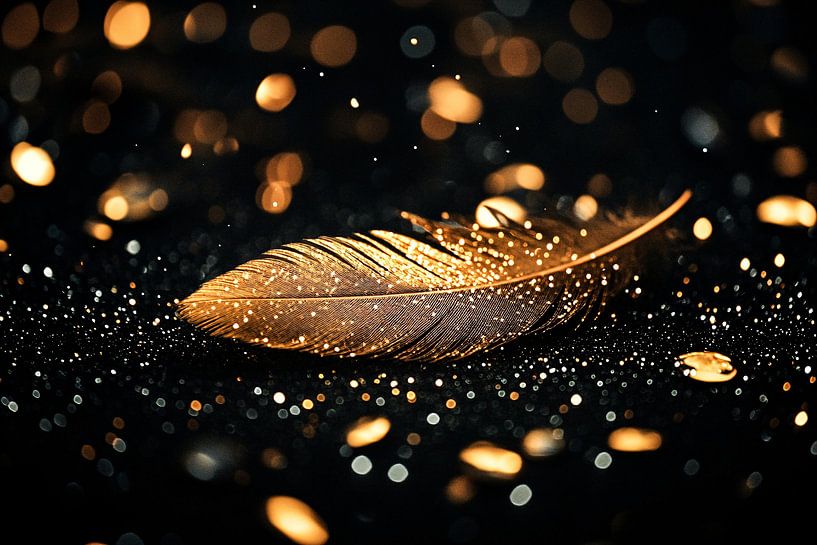 Luxury gold feather art design by Imperial Art House