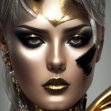 Maquillage extrême en or et noir