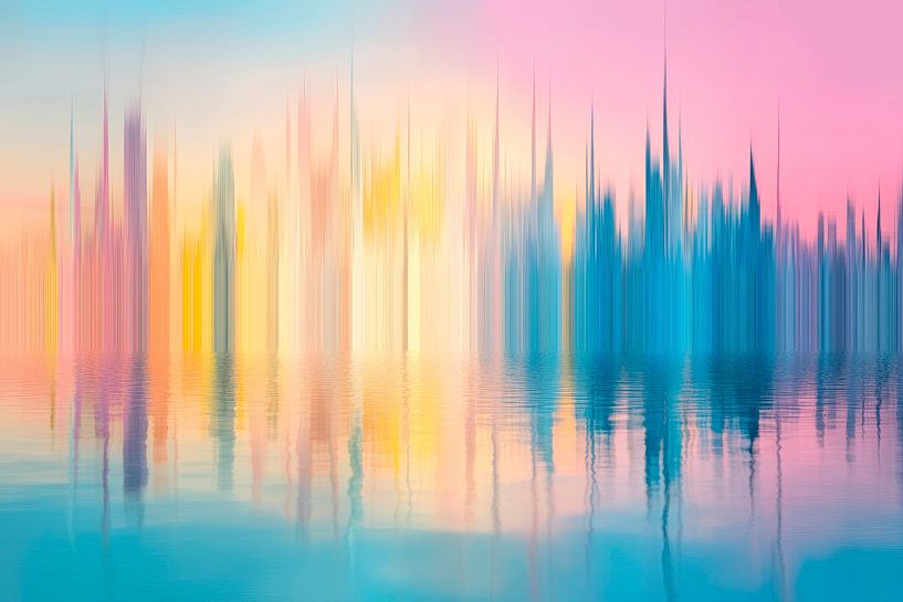 Kleurrijke reflecties in zachte kleuren van Poster Art Shop