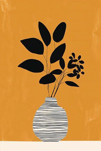 Botanische Illustration in Schwarzweiß