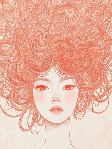 het meisje met spaghetti haar