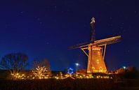 Hollandse molen in kerstsfeer van Chihong thumbnail