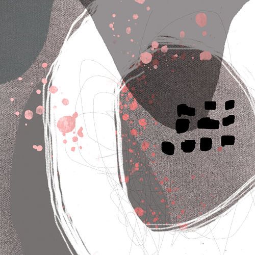 Abstracte pastel vormen. Minimalistisch in taupe, wit, zwart en roze