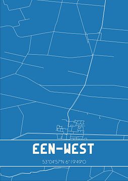 Blauwdruk | Landkaart | Een-West (Drenthe) van MijnStadsPoster