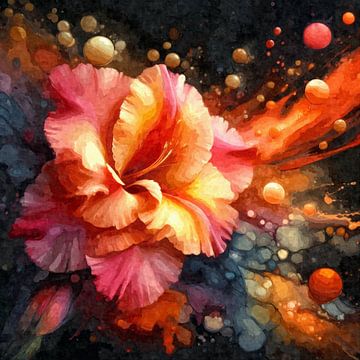 Kosmische Blume in Licht und Farbe von Sabine Wagner