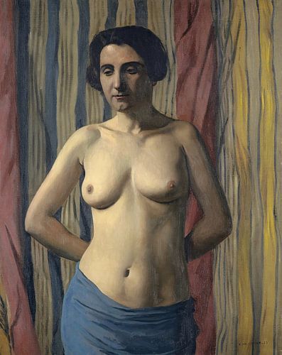 Félix Vallotton - Nude with blue sash (1922)