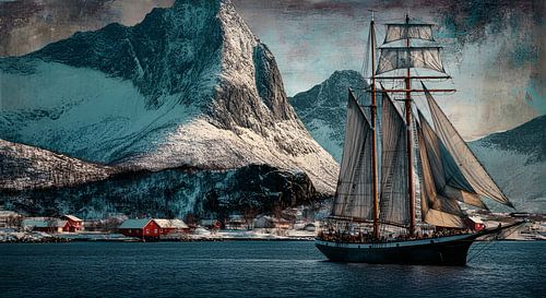 Zeilschip op de Lofoten