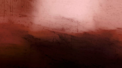 Modern, abstract droomlandschap in rood en bruin