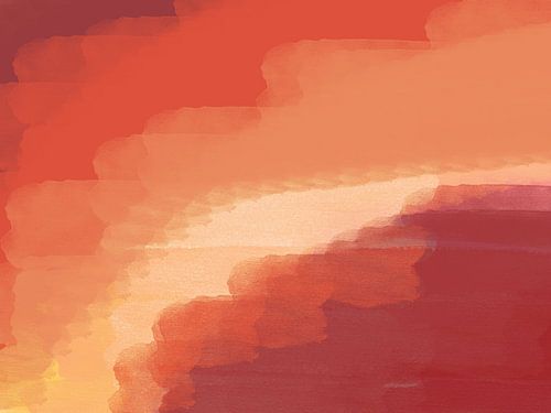 Kleurrijk abstract aquarel landschap warme aardse kleuren