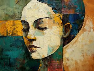 Frau Augen | Abstraktes weibliches Portrait mit Farben