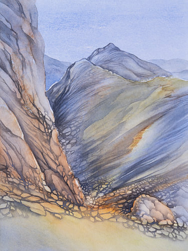 Paysage de montagne avec des rochers et des vallées
