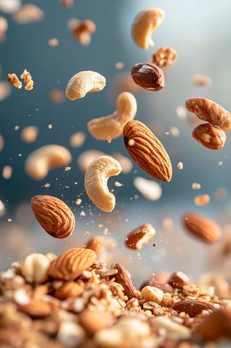 Noten in de lucht - dynamische close-up