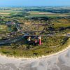 Panorama van de noordkant van waddeneiland Texel met vuurtoren van Michel Sjollema