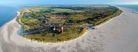 Panorama photo of the north side of the Wadden Island Texel with lighthouse by Michel Sjollema