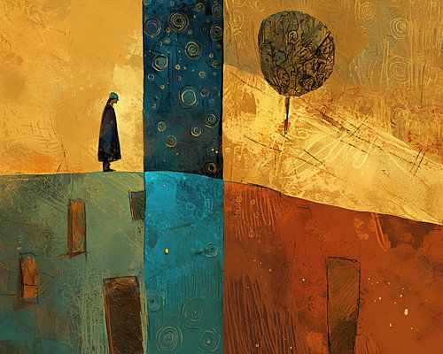 Abstrakte Landschaft | Einsame Figur Reise