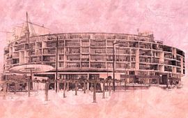 Emerald Empire "technische schets" aquarel red van Bert Koppe