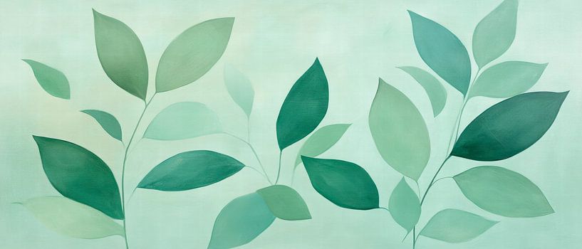 Green leaves on a soft background by Poster Art Shop