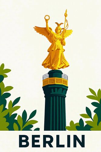 Berlin Victory Column – Iconic landmark in retro style